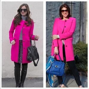 J.Crew Double Cloth Symphony Wool Pink Coat size 0